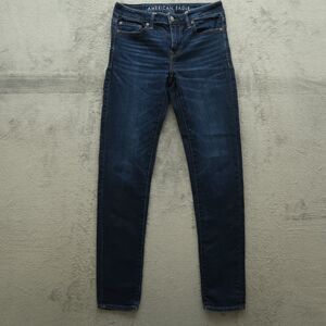 American Eagle Jeans Mens Size 30x34 (29x32.5 Actual) Blue Skinny Stretch Denim